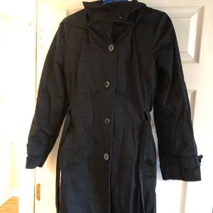 Gallery Black Trench Coat. Size M.